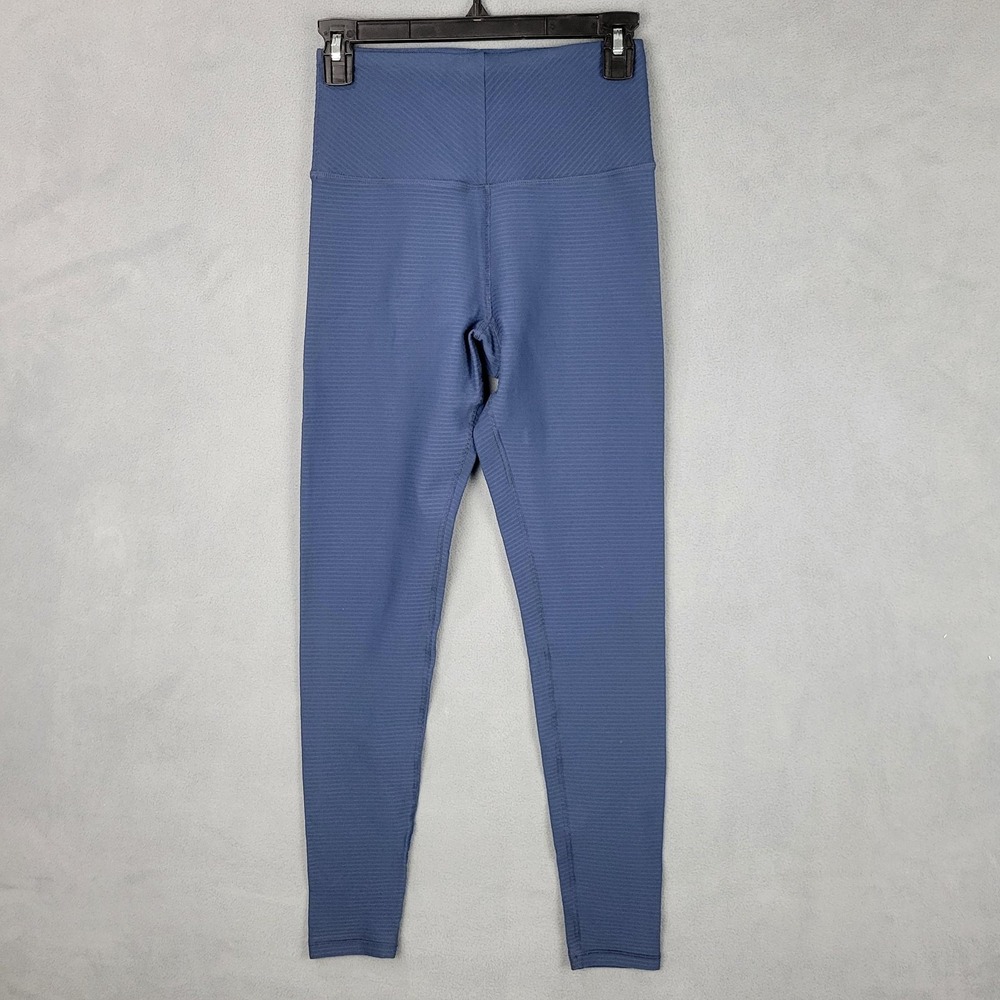 Glyder Leggings Womens Extra Small Blue High Waist Ribbed‎ Yoga Athletic
